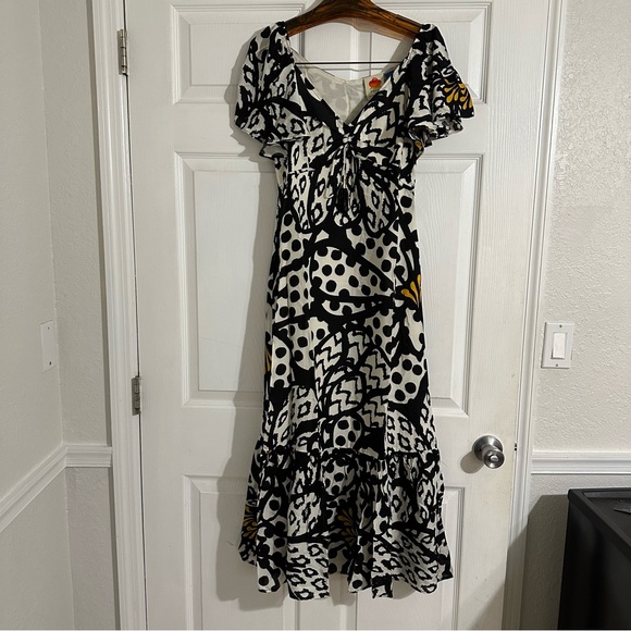 NWT ANTHROPOLOGIE Farm Rio Flutter-Sleeved Maxi Dress - Picture 6 of 9